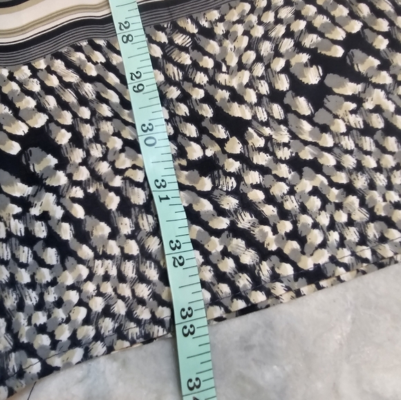 GLAM Tunic Dress M Black Beige Paisley Print Boho Blouse Mini Dress 3/4 Sleeve - Picture 10 of 10